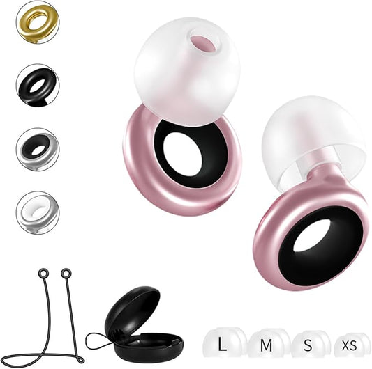 Reusable Silicone Ear Plugs for Sleeping – Noise Cancelling Earplugs for Snoring, Travel, and Work – Comfortable Fit with Cord and Carry Case