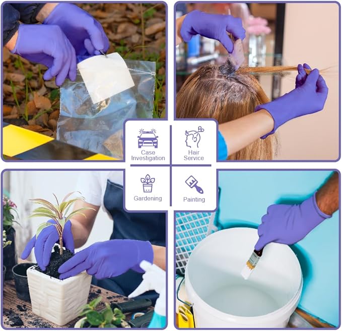 Safe Health Nitrile Imperial Blue Disposable Gloves, 4.5Mil, Powder & Latex Free