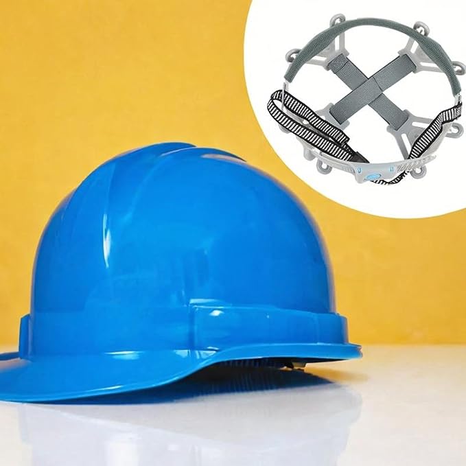 Milageto Helmet Replacement Suspension Bump Cap Insert Adjustable Headgear Ergonomic Professional Hat Liner Insert Hard Hat Suspension, 8 Point Type