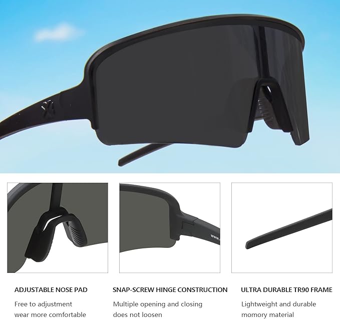 MAXJULI Polarized Sunglasses for Men Women, Windproof Outdoor Sports Cycling Running UV400 Protection Sun Glasses 8121