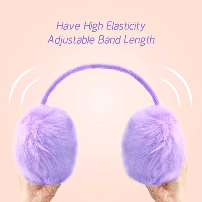 POXIMI Women Winter Earmuffs Girl Ski Adjustable Ear Covers for Cute Bow Ear Warmer Outdoor Earmuff Fleece Lining