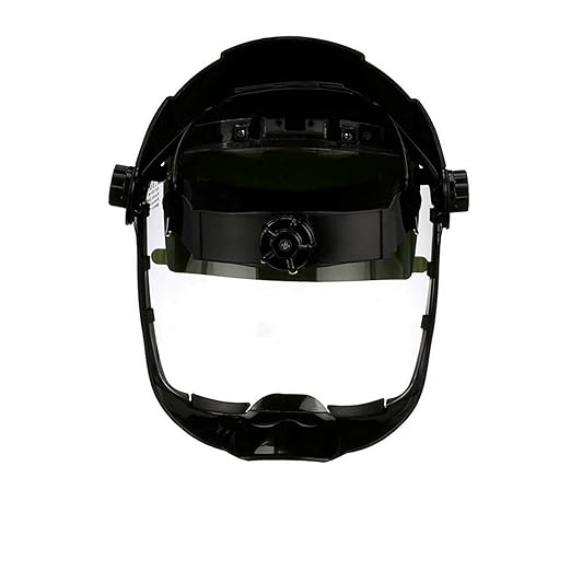 Sellstrom DP4 Face Shield - Lightweight Mask with High Impact Crown & Ratchet Headgear for Work, Grinding, Plasma/Flame Cutting - ANSI Z87.1 - Clear Anti Fog Polycarbonate Window - UV/IR Flip Up Visor