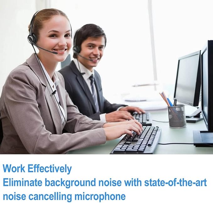 RJ9 Cisco Wired Office Phone Headset HD Voice for Cisco Phones 6851 6861 7945g 7962g 8811 8841 8845 8851 8861 8961 9951 Series Model,Plus 3.5mm Adapter for Smartphone