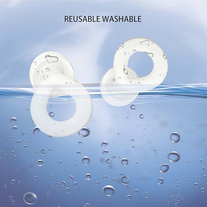 Earplugs for Sleeping, 33db Noise Canceling Ear Plugs, Waterproof Reusable Noise Canceling Earplugs for Concerts, Motorcycles, Travel and Hearing Protection - 8 Ear Tips in XS/S/M/L, White