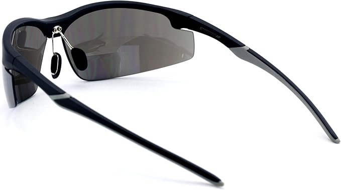 V.W.E. Bifocal High Performance Protective Safety Glasses Light Mirror Tint Bifocal - Reader - Sunglasses Ansi Z87.1 (Matte Black, 1.50)