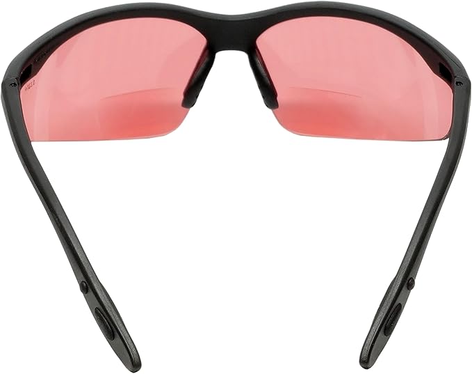 Calabria 91348 Pink FL-41 Tinted BiFocal Safety Glasses +2.50 Fluorescent Blue Light Sensitivity Indoors Outdoor Photophobia