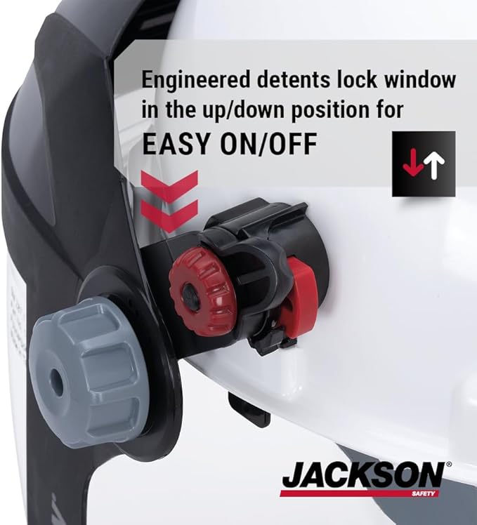 Jackson Safety QUAD 500 Face Shield - Anti-Fog Window with Chin Guard - ANSI Z87.1 & OSHA - (Multiple Styles & Headgears)