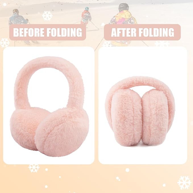 Kids Winter Earmuffs Baby Warm Ear Muff Girls Cute Furry Ear Warmers Boys Foldable Ear Covers for Cold Weather