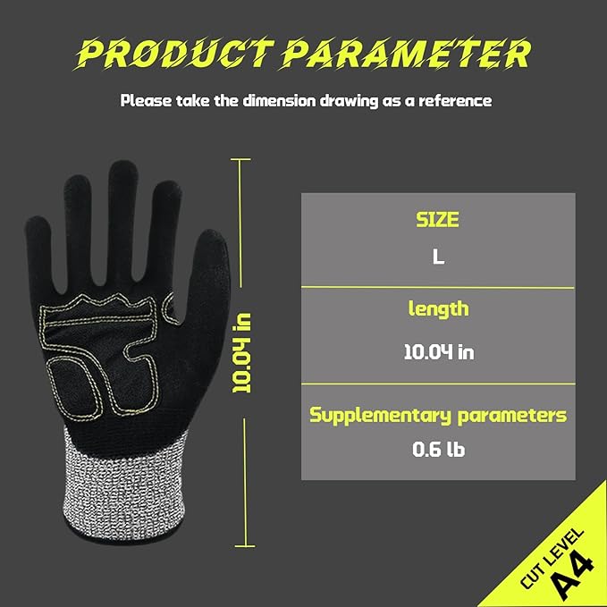 Cut Resistant Gloves & Safety Glasses for Men with Ear Plugs - Personal Work Set