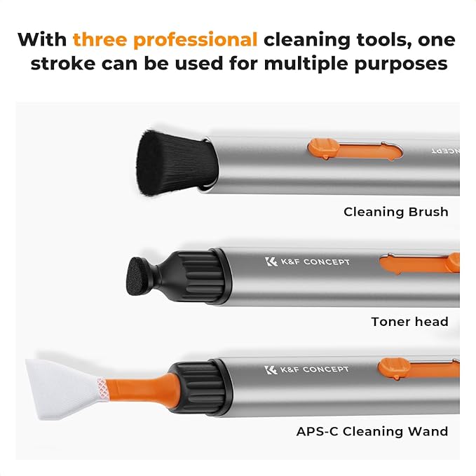 K&F Concept Lens Cleaning Pen Kit for APS-C CMOS & CCD Sensors, Lens Cleaner Pen with 6* APS-C Sensor Cleaning Rods for DSLR & Mirrorless Digital Cameras