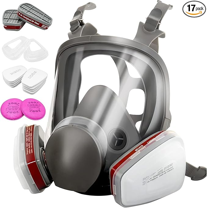 6800 Full Face Gas Mask - Anti-fog, Dust-proof Respirator Nuclear with 2097 & 6001CN Filters Protection for Painting, Mechanical Polishing, Welding and Other Work Protection