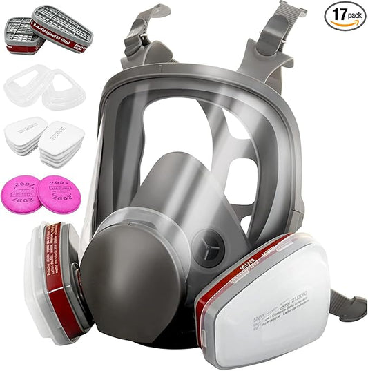 6800 Full Face Gas Mask - Anti-fog, Dust-proof Respirator Nuclear with 2097 & 6001CN Filters Protection for Painting, Mechanical Polishing, Welding and Other Work Protection