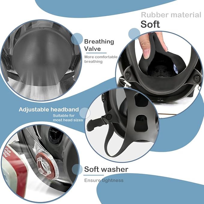 Respirator Mask with Filters, Welding Respirator Paint Mask Reusable Gas Mask Full Face Respirator
