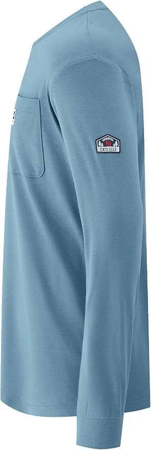 FR Shirts for Men 100% Cotton 5.5oz Lightweight NFPA2112/CAT2 Flame Resistant Shirts for Men Long Sleeve