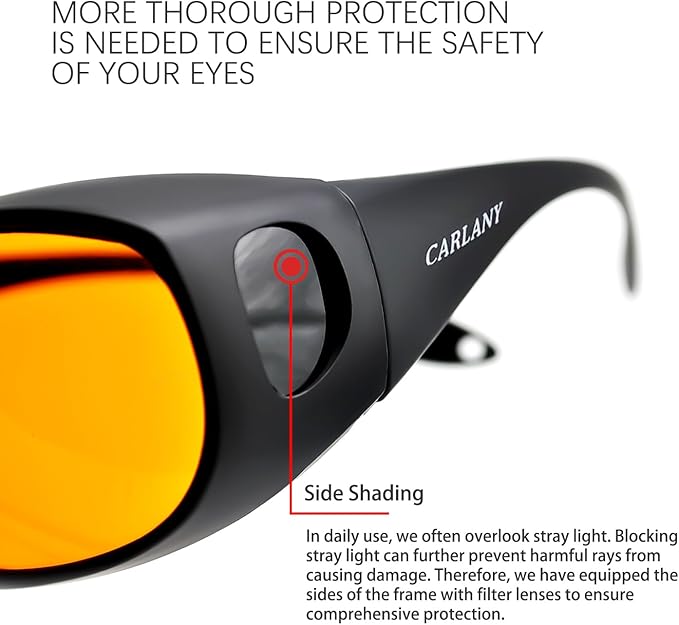 Laser Safety Goggles, 190nm-490nm OD 6+ Professional Laser Eye Protective Glasses for 405nm, 445nm, 450nm, 473nm Wavelength UV light/Violet & Blue Laser Protection