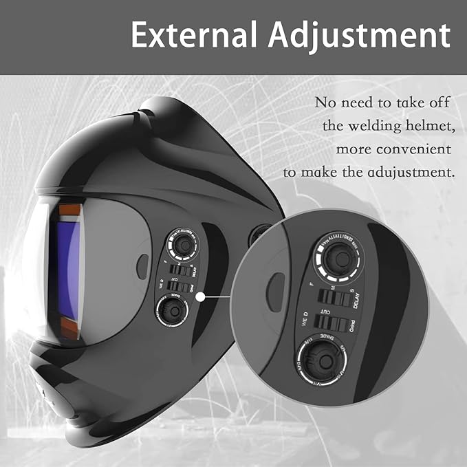 TEKWARE Large Viewing True Color Solar Powered Auto Darkening Welding Helmet, 4 Arc Sensor Wide Shade Range 4/5-9/9-13 Welder Mask for Mig Tig Arc Grinding Plasma(Eclipse)