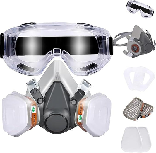 Respirator Mask with Filters, Welding Respirator Paint Mask Reusable Gas Mask Full Face Respirator