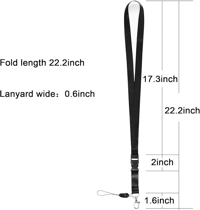 YOUOWO Office Neck Lanyards,Detachable Buckle Enhanced Model Hook Breakaway Strap Quick Release Safety Lanyard for id Badge,Key,Women,Men Cell Phones,USB,Whistles,Nylon Black 5 Pack
