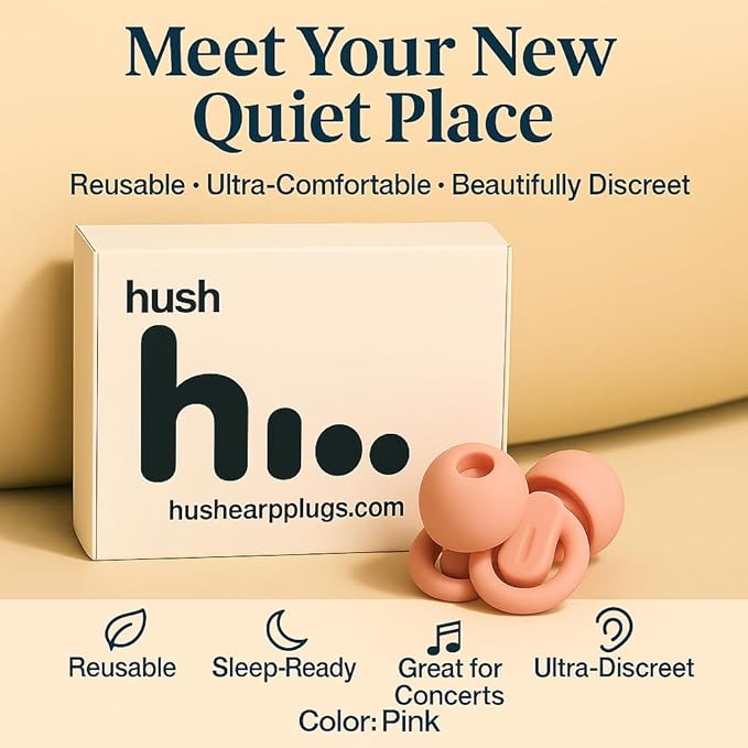 – Reusable Noise-Reducing Earplugs for Sleep, Focus, Work, Travel, Parenting & Sensory Relief | 21dB Hearing Protection (Pink, Extra Small, Small, Medium, Large)