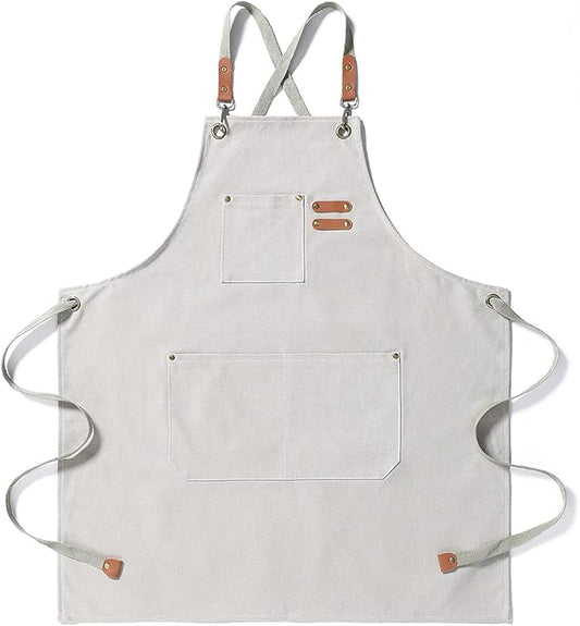 Kitchen Chef Aprons for Women and Men with 3 Pockets for Cooking BBQ Bib Work