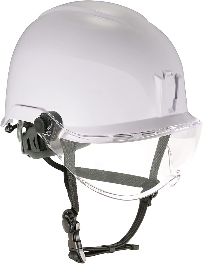 Ergodyne Skullerz 8974V Safety Helmet Class E Safety Helmet with Visor, Anti-Fog Clear Lens
