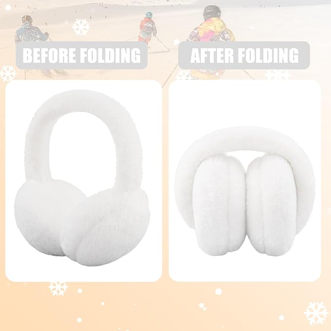 Kids Winter Earmuffs Baby Warm Ear Muff Girls Cute Furry Ear Warmers Boys Foldable Ear Covers for Cold Weather