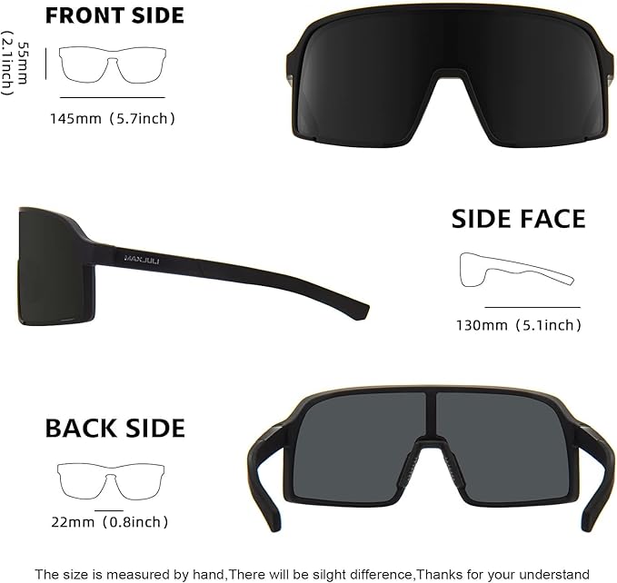 MAXJULI Polarized Sunglasses for Men Women, Windproof Outdoor Sports Cycling Running UV400 Protection Sun Glasses 8121