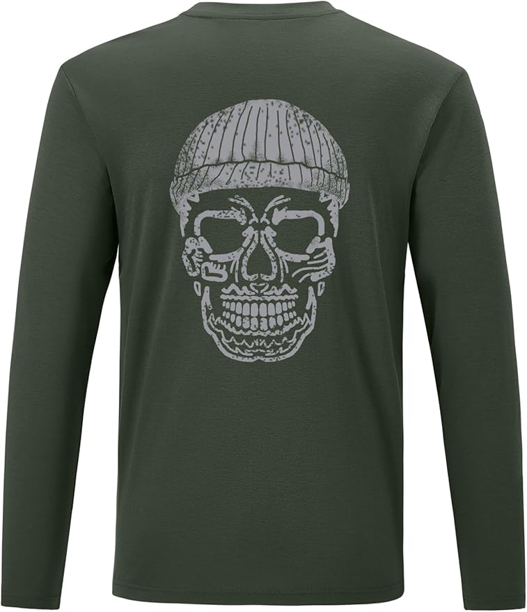 Men's Green Large Regular Fit 5.5oz 100% Cotton Long Sleeve FR Shirt for Work & Outdoor Activities