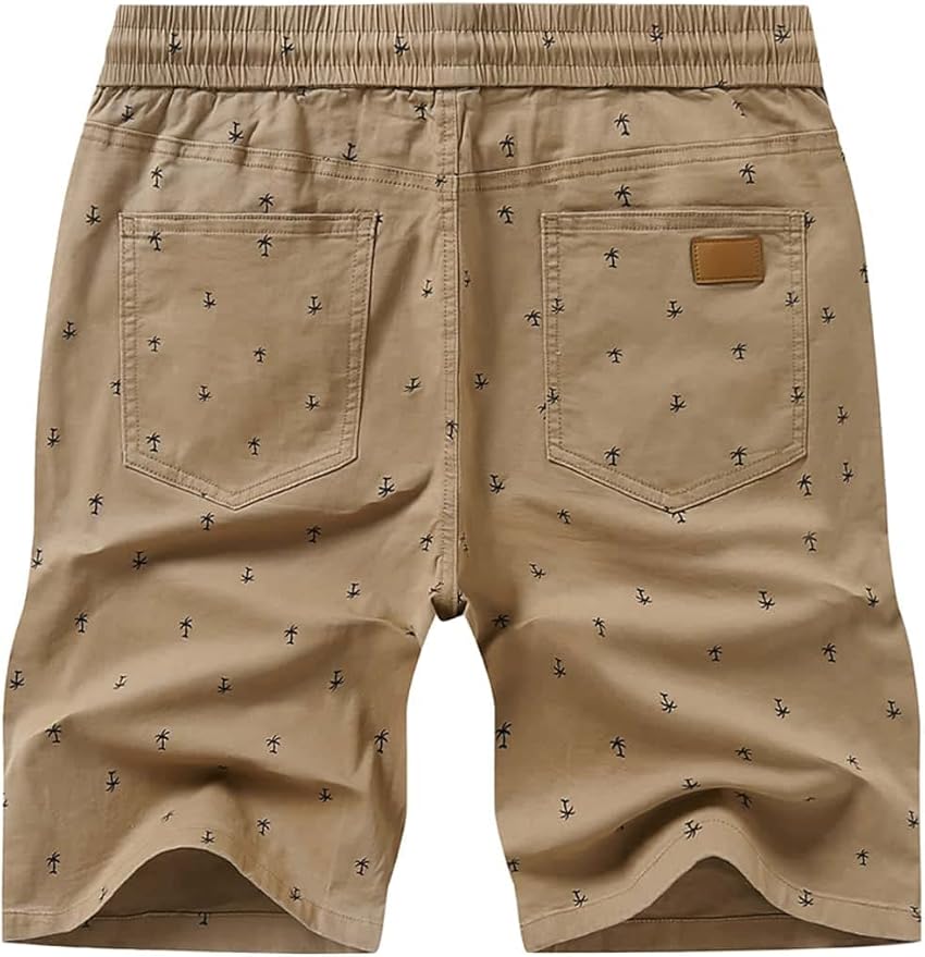 JMIERR Mens Casual Shorts - Cotton Drawstring Summer Beach Stretch Twill Chino Golf Shorts