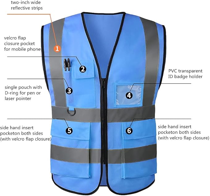 Tydon Guardian Reflective Safety Vest for Women Men High Visibility Security With Pocket Zipper Front Meet ANSI/ISEA Standard