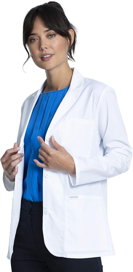Cherokee Women's Lab Coat 28" Button Up Front Consultation Coat CK451