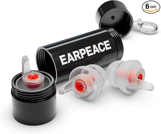 EarPeace Music - Concert Ear Plugs - Earplugs for Noise Reduction up to 26dB - High Fidelity Ear Plugs for Concerts, Musicians and Live Events - Reusable Earplugs - Includes 3 Filter Sets and Case