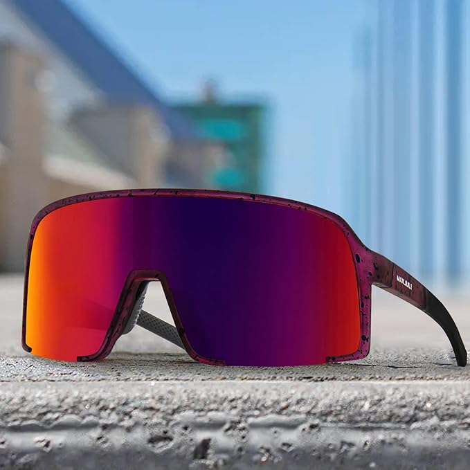 MAXJULI Polarized Sunglasses for Men Women, Windproof Outdoor Sports Cycling Running UV400 Protection Sun Glasses 8121