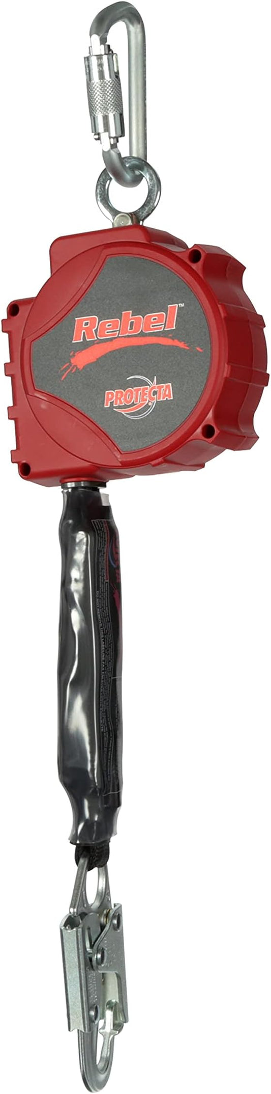 3M DBI-SALA 20' PROTECTA Rebel Single Leg Self-Retracting Polyester Web Lifeline with Steel Snap Hook, Swiveling Anchorage and Anchorage Carabiner,3100431,Red/Black
