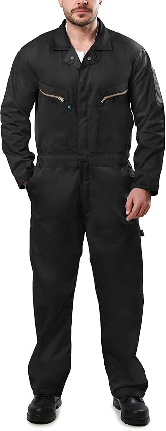 Kolossus Pro-Utility Cotton Blend Long Sleeve Coverall with Zippered Frontal Pockets