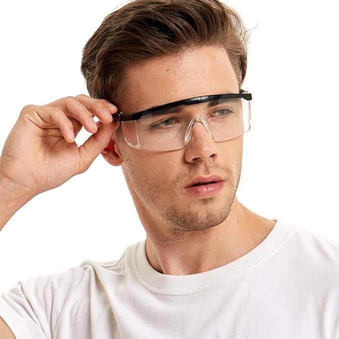 Safety Glasses, 5PCS Adjustable Wide-Vision Protective Glasses, Lightweight Fog-Proof Safety Goggles