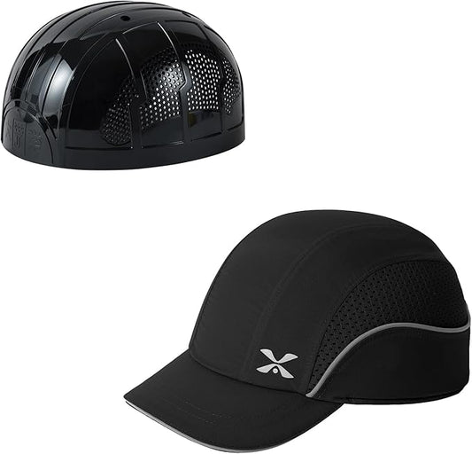 TIHEEN Unisex Safety Bump Cap, Baseball Hat Style with Reflective Stripes Lightweight and Breathable Hard Hat Head Protection Cap