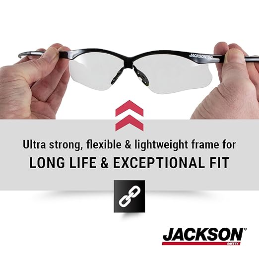Jackson Safety SG Safety Glasses - Eye Protection for Men & Women - ANSI Z87.1 - Pack of 12 (Multiple Styles)