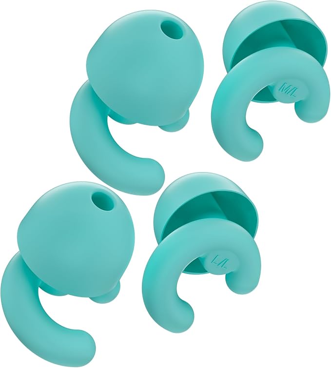 Ultra-Soft Noise Cancelling Ear Plugs, Reusable Silicone for Sleep Concerts Travel Office,33dB (NRR),Ergonomic Integrated Design Fit for Small Ear Canals Noise Sensitivity (Green, 2 Pairs)