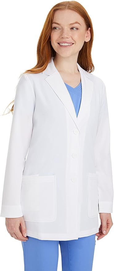 Healing Hands Lab Coat Women 3 Pocket Full Sleeve Mid-Length 5053 Faith The White Coat Minimalist Collection