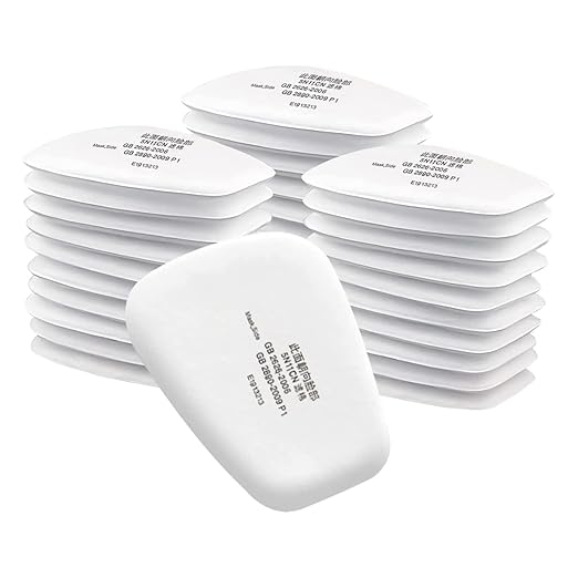 30PCS 5N11 Respirator Filter Cotton, Replacement Particulate Filter Cotton for 6200, 6502, 7502, 6800, and FF402 Series Respirator Mask, Respirator Filter Against Dust, Paint, Spray, Chemicals (30)