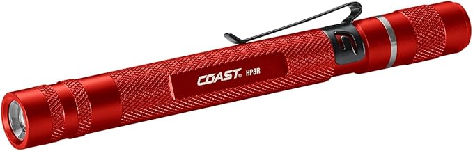 Coast HP3R 385 Lumen Rechargeable LED Penlight with Twist Focus, Red