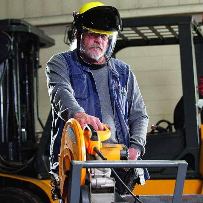 Jackson Safety QUAD 500 Face Shield - Anti-Fog Window with Chin Guard - ANSI Z87.1 & OSHA - (Multiple Styles & Headgears)