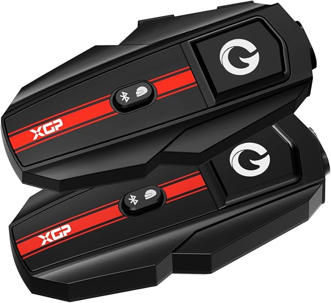 Motorcycle Helmet Bluetooth Headset Intercom Communication Systems, 2 Riders Music Sharing/IP67 Waterproof/Noise Cancellation, Fit for ATV/Snowmobile, 2 Pack