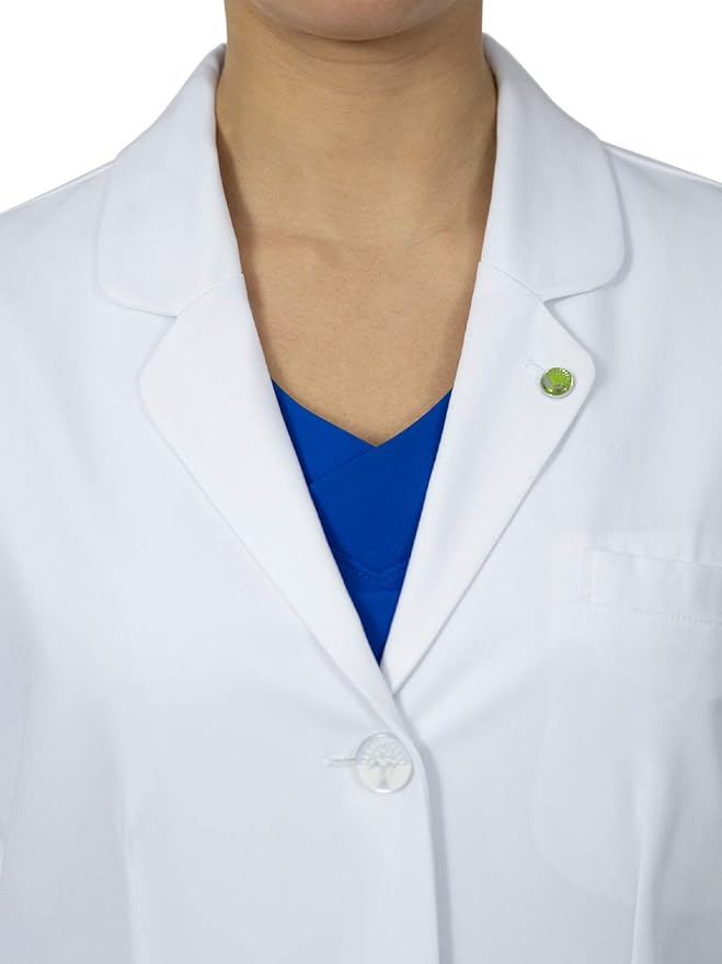 Healing Hands Lab Coat For Woman White Coat Fiona with 4 Pockets, Fluid Barrier, Easy Care, and 360° Stretch Fabric 5101