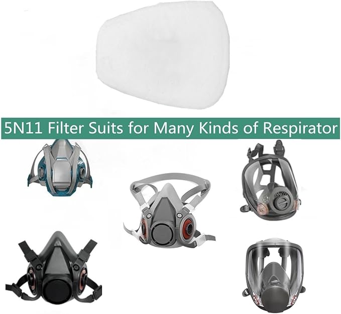 70PCS 5N11 Respirator Filter Cotton, BEAUKAU 5N11 Filter for Respirator 6200, 6800, 7502, 6502 Respirators