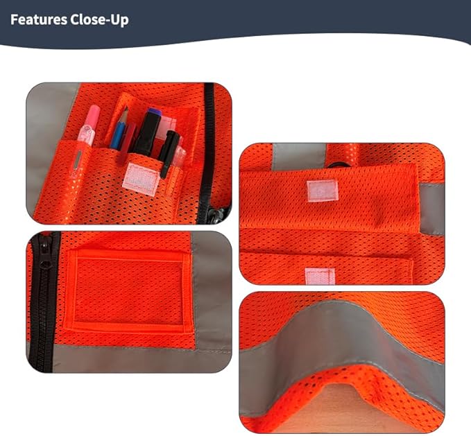 Tydon Guardian Reflective Safety Vest for Women Men High Visibility Security With Pocket Zipper Front Meet ANSI/ISEA Standard