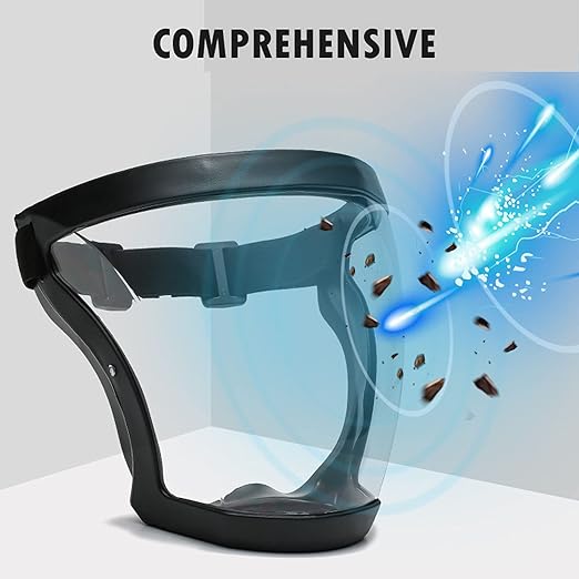 Anti-Fog Full Face Active shields Protection Visible Expression Transparent Breathable Comfortable Adults Reusable (Blue&Brown, 5PCS)