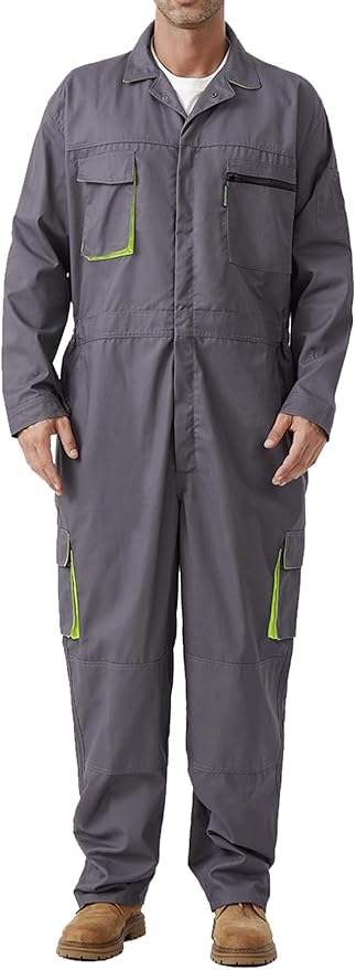Men's Work Coverall Long Sleeves Overalls Mechanics Coveralls Workwear Jumpsuit with Multi Pockets
