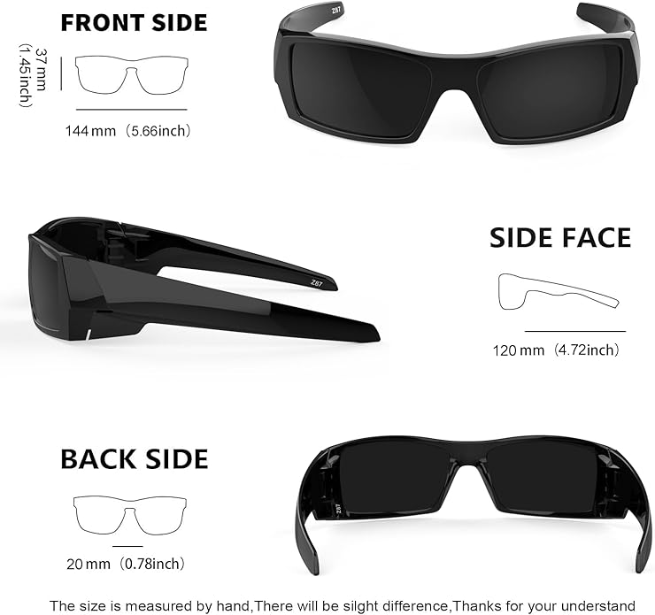 WISTON Z87 Sunglasses Wrap Around Sunglasses for Men Rectangular Safety Glasses UV400 for Sport Working 8231